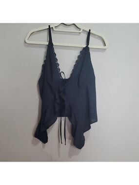 Shein Elegant Black Lace Trim Women's Top Size 2XL